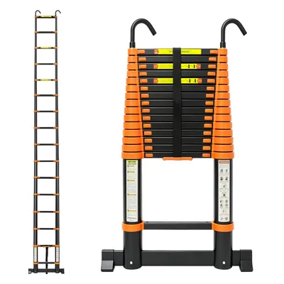 Produktbild von Teleskopleiter Mehrzweckleiter 4.7m Ausziehleiter bis 150kg Klappleiter, Leiter Ausziehbar mit Haken, Haushaltsleiter, Außenleiter