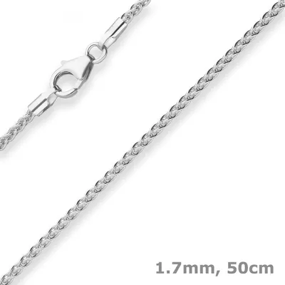 Produktbild von 1,7mm Zopfkette Silberkette Collier Halskette aus 925 Silber 50cm
