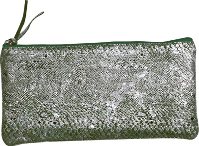 Produktbild von Clairefontaine 4x Flaches Schlampermäppchen Leder 22x11cm Lazergrün 410101C