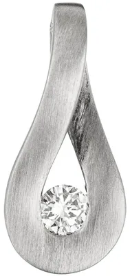 Produktbild von Anhänger Halsschmuck Tropfen mit Diamant Brillant, 950 Platin, mattiert