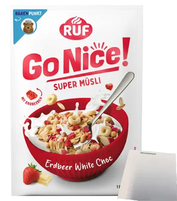 Produktbild von RUF GoNice Erdbeer White Choco (50g Packung) + usy Block
