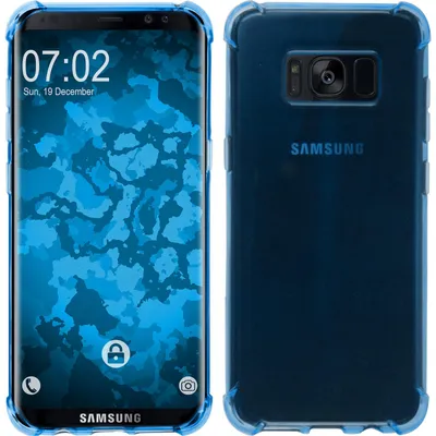 Produktbild von PhoneNatic Case kompatibel mit Samsung Galaxy S8 - blau Silikon Hülle Shock-Proof + flexible Folie