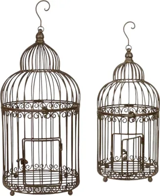 Produktbild von Vogelkäfig zum Hängen Eisen Braun 2er Set