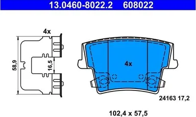 Image de Plaquettes de frein complètes ATE 13.0460-8022.2