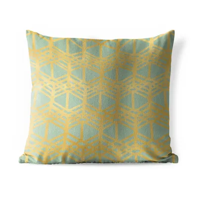 Obrázek produktu pro MuchoWow® Vnější polštář - Vzory - - Zlatá - Zelená -45x45 cm- Odolnost proti povětrnostním vlivům - polštář do obývacího pokoje