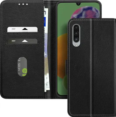 Produktbild von Avizar, Kunstlederetui mit Standfunktion Samsung Galaxy A90, Schwarz