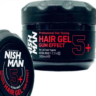 Zdjęcie produktu dla Nishman - 5+ Hair Gel Gum Effect - Żel Do Włosów Z Efektem Gumy 300 ml