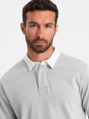 Productafbeelding van Ombre Clothing, heren sweater zonder capuchon, model Rufeal, kleur: lichtgrijs, maat: S
