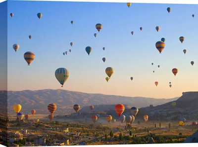 Produktbild von Druck auf Leinwand - Flug mit Heißluftballons in Kappadokien, Türkei - 70x50 cm