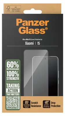 Produktbild von PanzerGlass ® Displayschutz Xiaomi 15 | Ultra-Wide Fit, Xiaomi, Xiaomi - 15, Trockene Anwendung, Kratzresistent, Schockresistent, Transparent, 1 Stück(e)