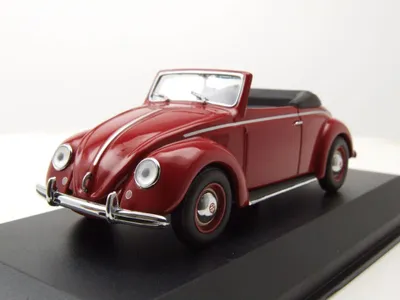 Produktbild von VW Käfer Hebmüller Cabrio 1950 rot Modellauto 1:43 Maxichamps