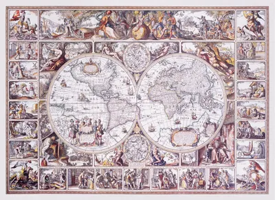 Zdjęcie produktu dla Puzzle Din Lemn The Age of Exploration Map XL, Drewniane miasto, 1010 piese