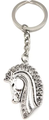 Produktbild von Onwomania Schlüsselanhänger Pferd Edel Springpferd Silber Mähne Metall Anhänger Charm