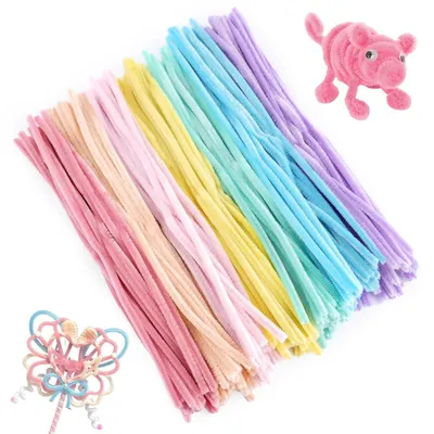 Productafbeelding van Pijpenreinigers knutselset, 200 stuks, 10 kleuren, 30 cm chenilledraad, macaronverf