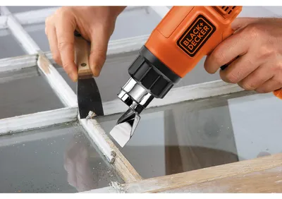 Produktbild von Black & Decker KX1650-QS, Heißluftpistole, Pistolengriff, Aufhängering, Schwarz, Orange, 740 l/min, 600 °C