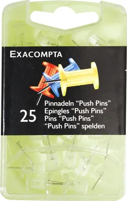 Image de Exacompta Boîte de 25 épingles Push Pins Hauteur de pointe 7mm 10mm 14712E