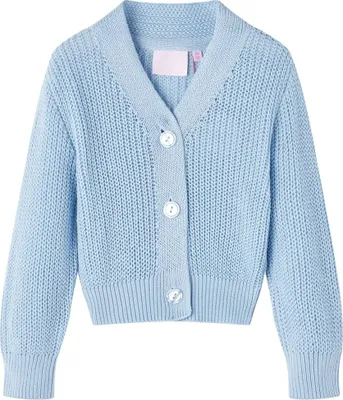 Produktbild von Kinder-Strickjacke Blau Größe 116 aus 100 % Baumwolle