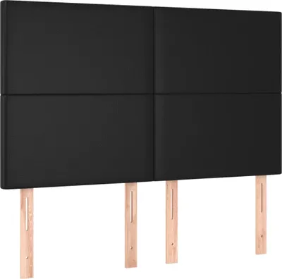 Produktbild von vidaXL Kopfteil Schwarz 144x5x118/128 cm Kunstleder