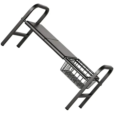 Image de Étagère de cuisine coulissante à placer sous l'évier, 53–88 cm, noir