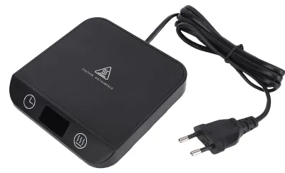 Obrázek produktu pro Ohřívač nápojů s ukazatelem teploty, 12hodinovým časovačem a automatickým vypínáním – Inteligentní elektrický ohřívač nápojů pro kancelář, černý