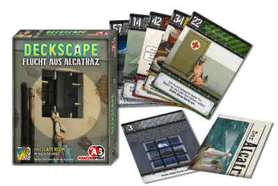 Produktbild von ABACUSSPIELE 38201 - Deckscape - Flucht aus Alcatraz, Escape Room Spiel, Kartenspiel, Silver