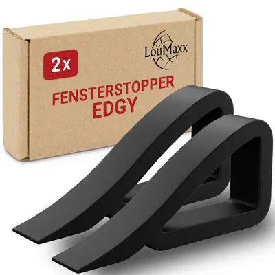 Productafbeelding van Raamstopper bij het luchten – deurwig – rubberen afstopper – 2-pack zwart