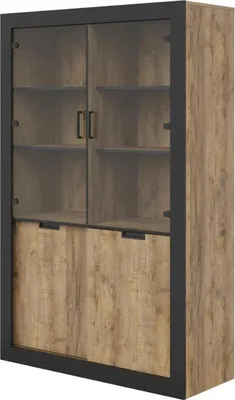 Zdjęcie produktu dla Witryna wysoka DADES 4D 120cm dąb samdal/czarny mat