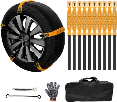 Obrázok produktu pre Snehové reťaze pre osobné autá/SUV – TFH-010, sada 10 ks – zosilnené TPU – protišmykové – univerzálny rozmer – rýchla montáž – pomoc pri traksii v núdzi – sneh a blato
