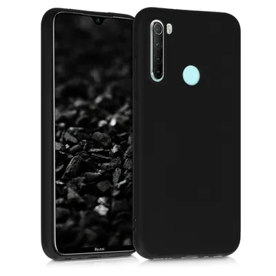 Produktbild von kwmobile Hülle kompatibel mit Xiaomi Redmi Note 8 (2019 / 2021) Hülle - weiches TPU Silikon Case - Cover geeignet für kabelloses Laden - Schwarz matt