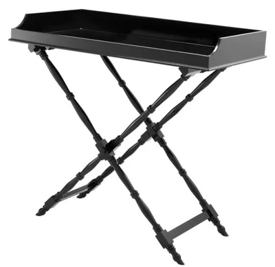 Obrázok produktu pre Casa Padrino Dizajnový mahagónový podnos čierny 110 x 56 x v. 103 cm - luxusný servírovací podnos