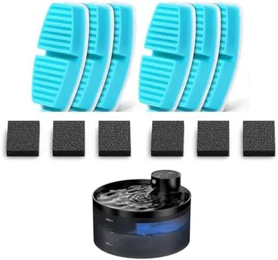 Produktbild von 12 Katzenbrunnen Filters: Trinkbrunnen für Katze Filters - 6 Aktivkohlefilters + 6 Schaumstofffilters - Geeignet für Katzenbrunnen für Katzen Kabellos (B0CPHQ12FV)