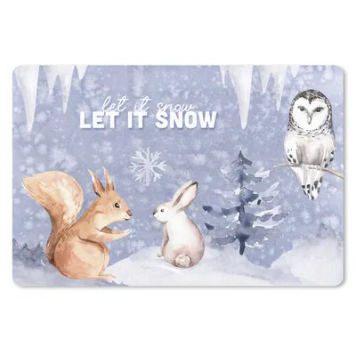 Produktbild von MuchoWow® Schreibtischunterlage Winter - Schnee - Eichhörnchen 60x40 cm - XXL Mauspad - Großes Mauspad
