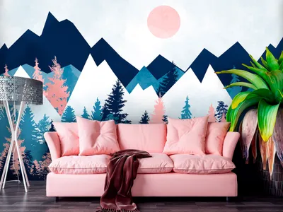 Produktbild von Vlies Fototapete Landschaft Abstrakt Gebirge Berge 400x280 cm – Moderne Vliestapete, Wandtapete für Schlafzimmer, Wanddeko, Flur c-C-10065-a-a