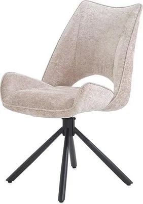 Produktbild von MIKA Stuhl, Chenille Beige, 360° drehbar mit Auto-Return, Schalenformoptik