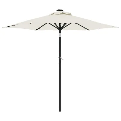 Produktbild von vidaXL Sonnenschirm mit LED und Stahlmast Weiß 225x225x212 cm