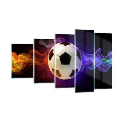 Produktbild von Bilder auf glas - Abstrakt ball flamme fußball - 100x60cm - Glasbilder - Wandbilder - Kunstdruck - zum Aufhängen bereit - Wanddekoration aus Glas - Glas Bilder - Wandbild auf Glas - GEG100x60-2111