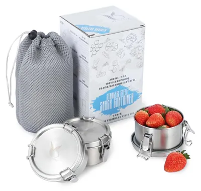 Image de Contenants alimentaires pour enfants - Lot de 3, boîtes à goûter de 200 ml