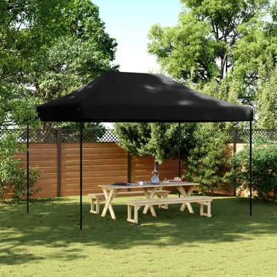 Image de Tente de réception pliante et démontable, modèle exclusif, noire, dimensions : 410 x 279 x 315 cm