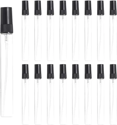 Imagen del producto de Pequeñas botellas rociadoras de vidrio, 10 ml, 20 unidades, transparentes, ideales para viajes