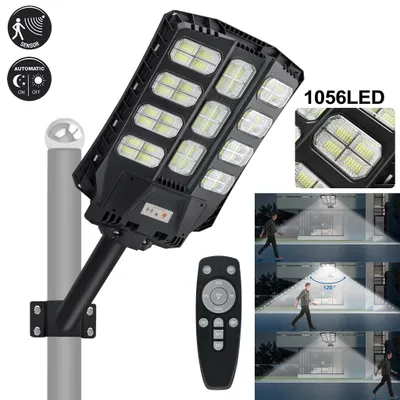 Immagine prodotto di Lampione solare LED VA-Cerulean, 400W, con telecomando e sensore di movimento, grado di protezione IP65