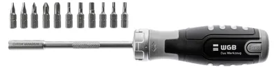 Produktbild von Ratschenschraubendreher mit 12 Bits: TX, PH, SL und Sechskant 13-TLG/ PCS