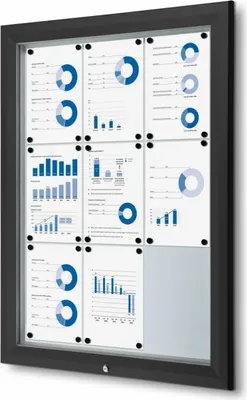 Produktbild von Showdown Displays Schaukasten Premium für Außen - 9x DIN A4 - Schwarz