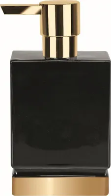 Produktbild von Spirella Seifenspender "Roma" Flüssigseifen-Spender Porzellan 300ml Schwarz/Gold