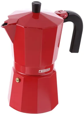 Immagine prodotto di Monix M281709, caffettiera Moka, rossa, in alluminio, per 9 tazze, 1 pezzo
