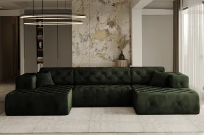 Zdjęcie produktu dla Sofa w kształcie U LUX narożnik tkanina Whisper zielony