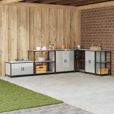 Produktbild von Küchenlageregal Silber 60 x 50 x 92 cm Galvanisierter Stahl, Küchenschränke Design Möbel Neu