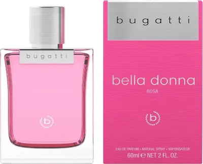 A perfume bottle and its packaging are displayed side-by-side against a white background.