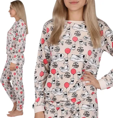Produktbild von DISNEY Winnie Puuh Zweiteiliger Schlafanzug für Damen, Pyjama mit langer Hose, lange Ärmel S
