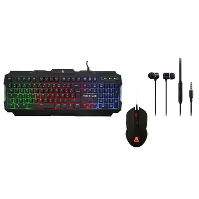 Imagen del producto de G-Lab Combo Helium: Teclado, cable, USB, interruptor de membrana, distribución AZERTY, iluminación LED RGB, color