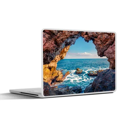 Produktbild von MuchoWow® Laptop Aufkleber Sticker Cover Höhle - Meer - Felsen - Natur 30x21 cm - Sticker für Laptop - Selbstklebend
